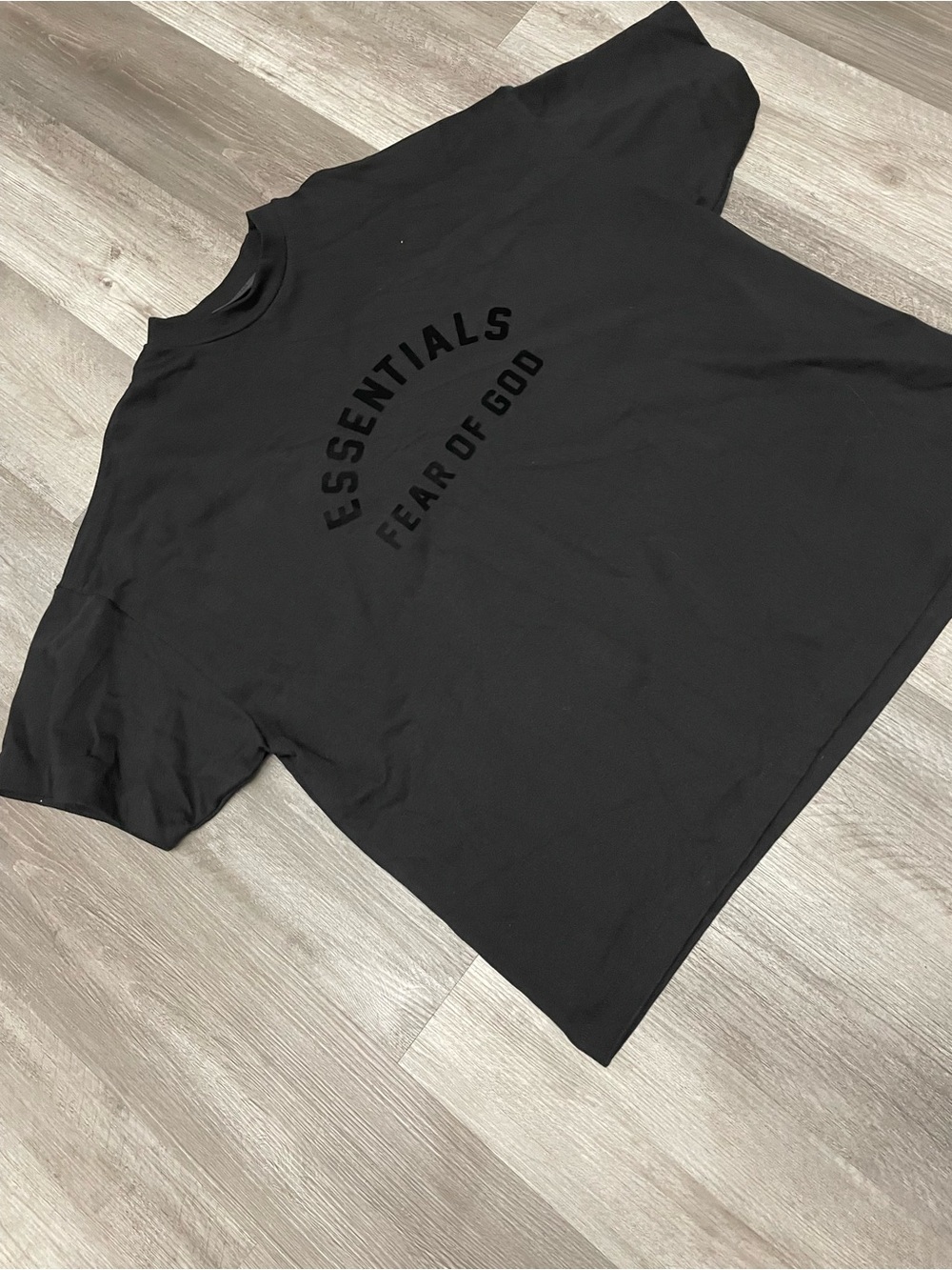 Fear of God Essentials Black Logo Graphic Print Crew Neck Cotton Men size 2xl